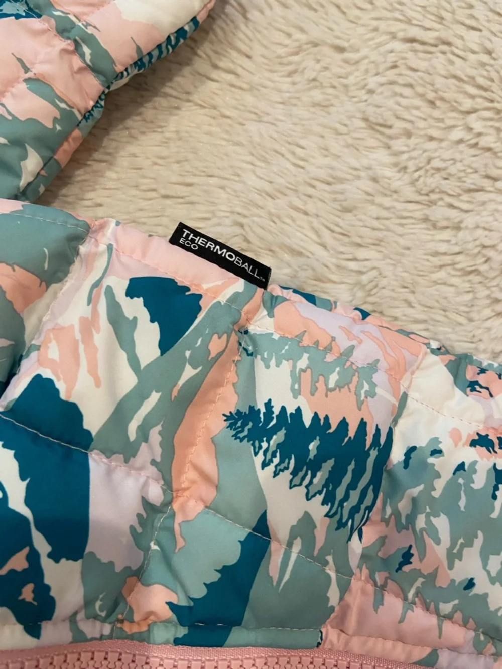 The North Face Baby ThermoBall Snowsuit 0-3M Hooded Bunting Pink Print Primaloft